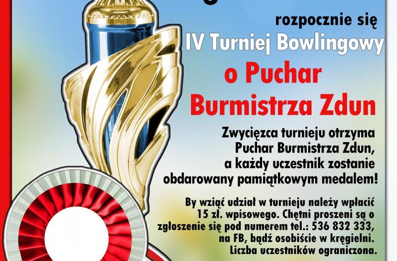 Plakat zapowiadający turniej bowlingowy